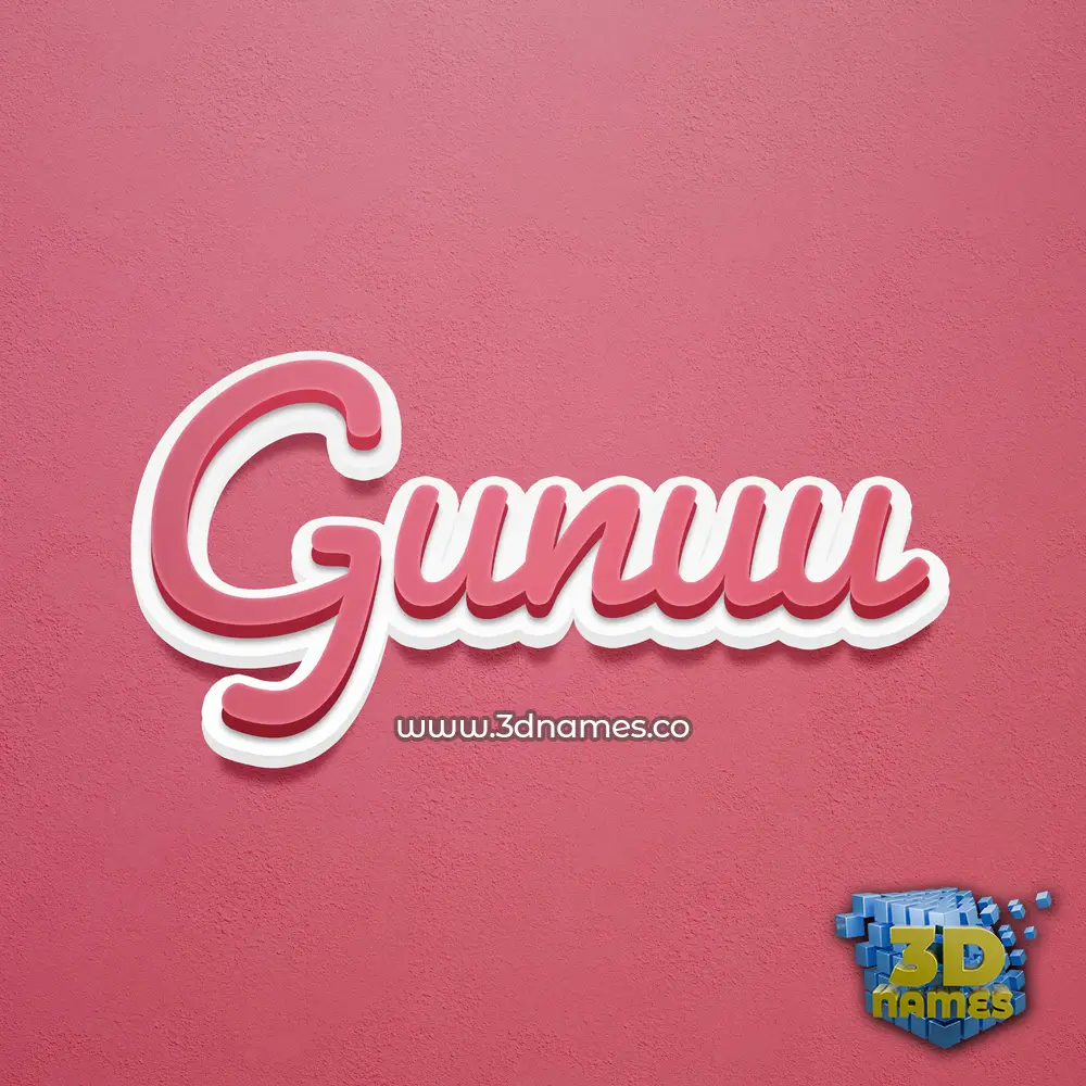 gunuu in Red Scribble style - 3D name wallpaper