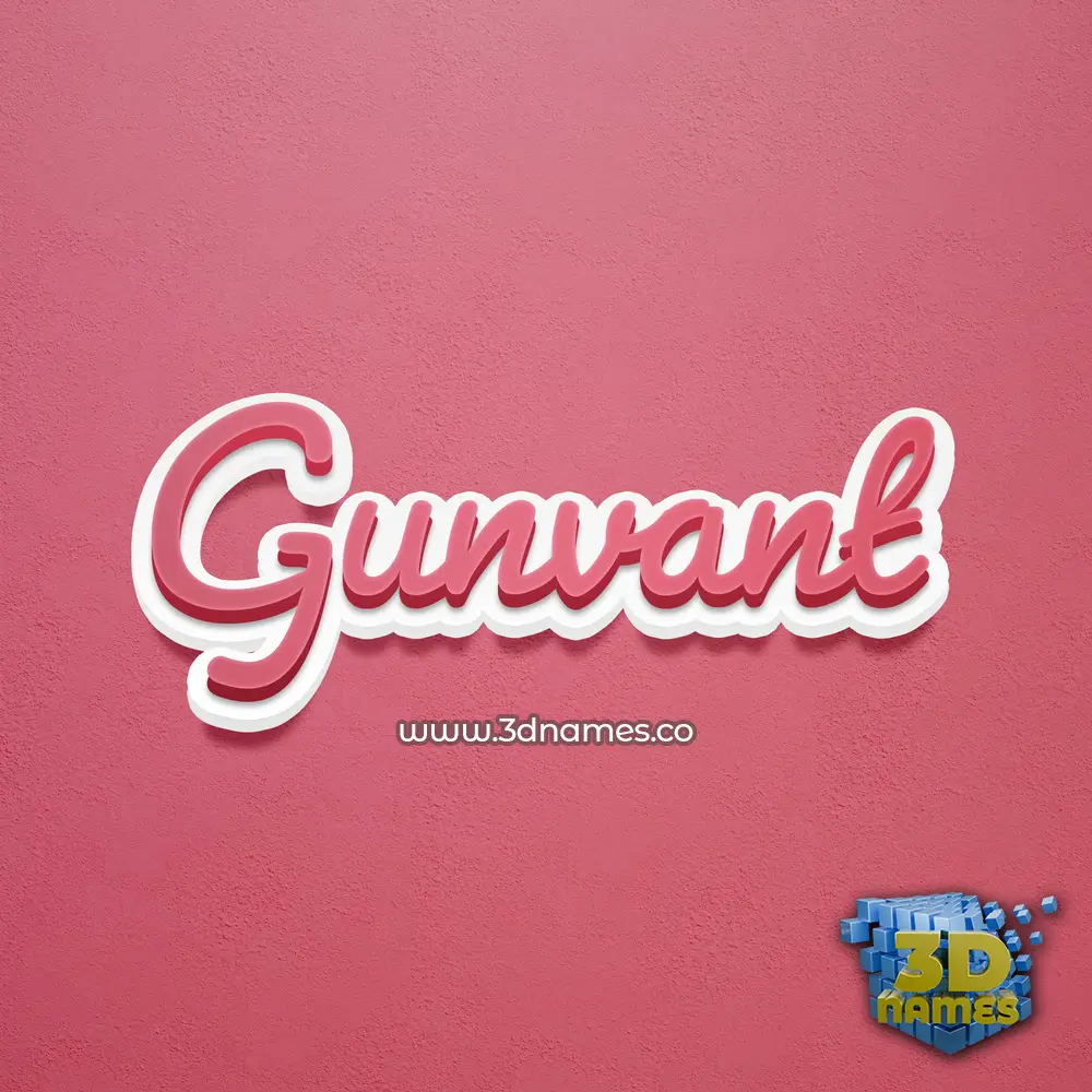 gunvant in Red Scribble style - 3D name wallpaper