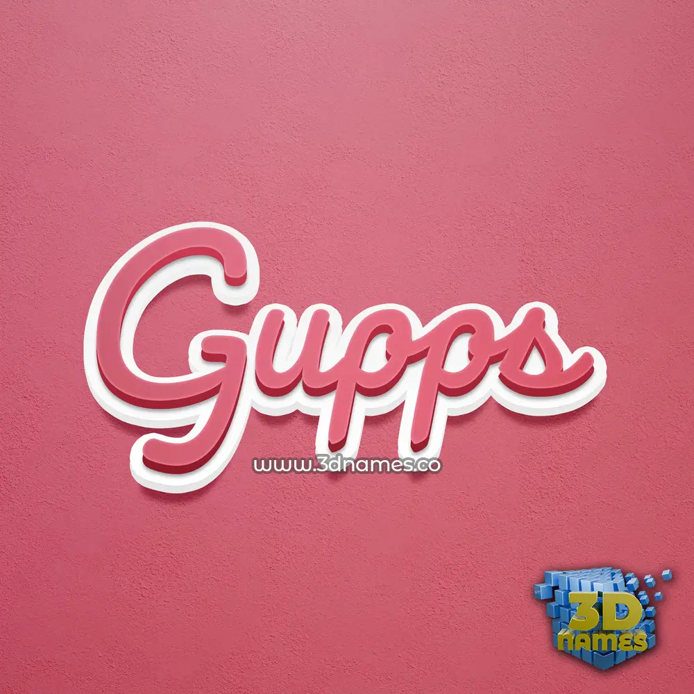 gupps in Red Scribble style - 3D name wallpaper