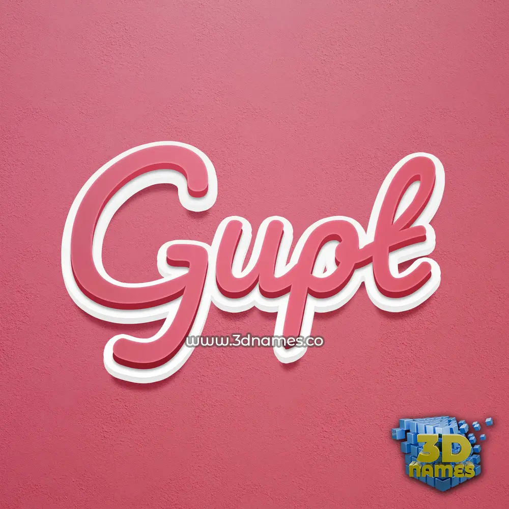 gupt in Red Scribble style - 3D name wallpaper