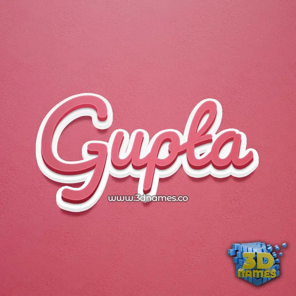 gupta in Red Scribble style - 3D name wallpaper