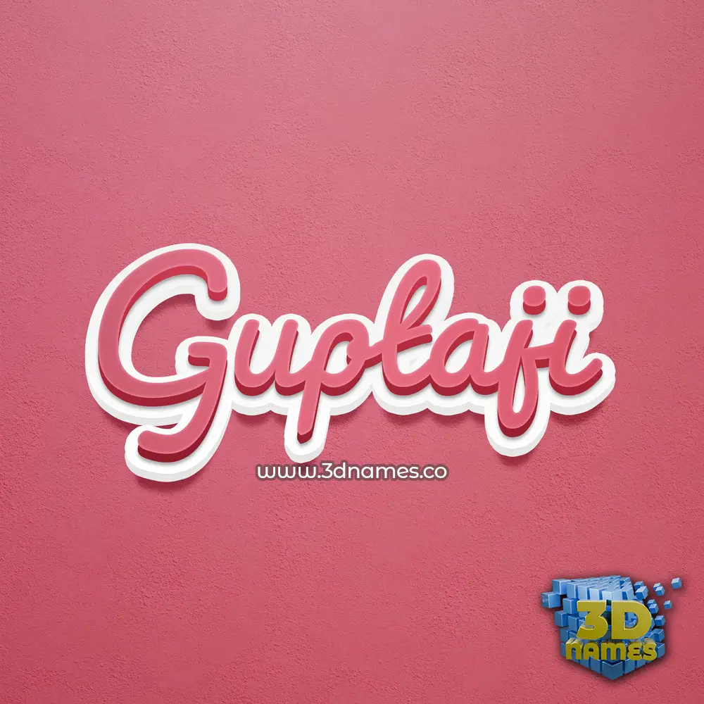 guptaji in Red Scribble style - 3D name wallpaper