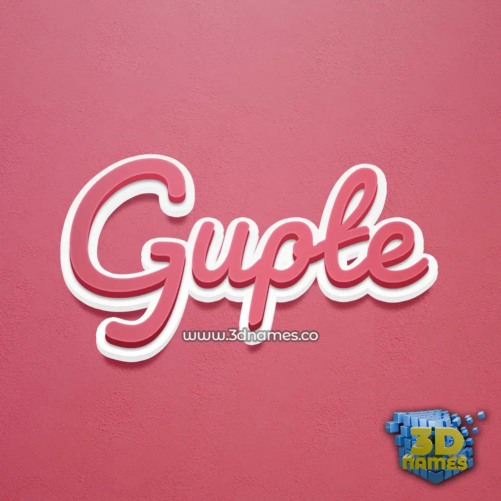 gupte in Red Scribble style - 3D name wallpaper