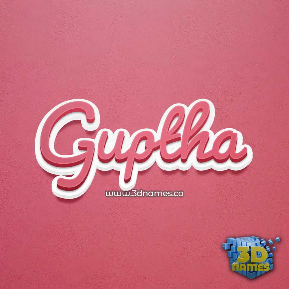 guptha in Red Scribble style - 3D name wallpaper
