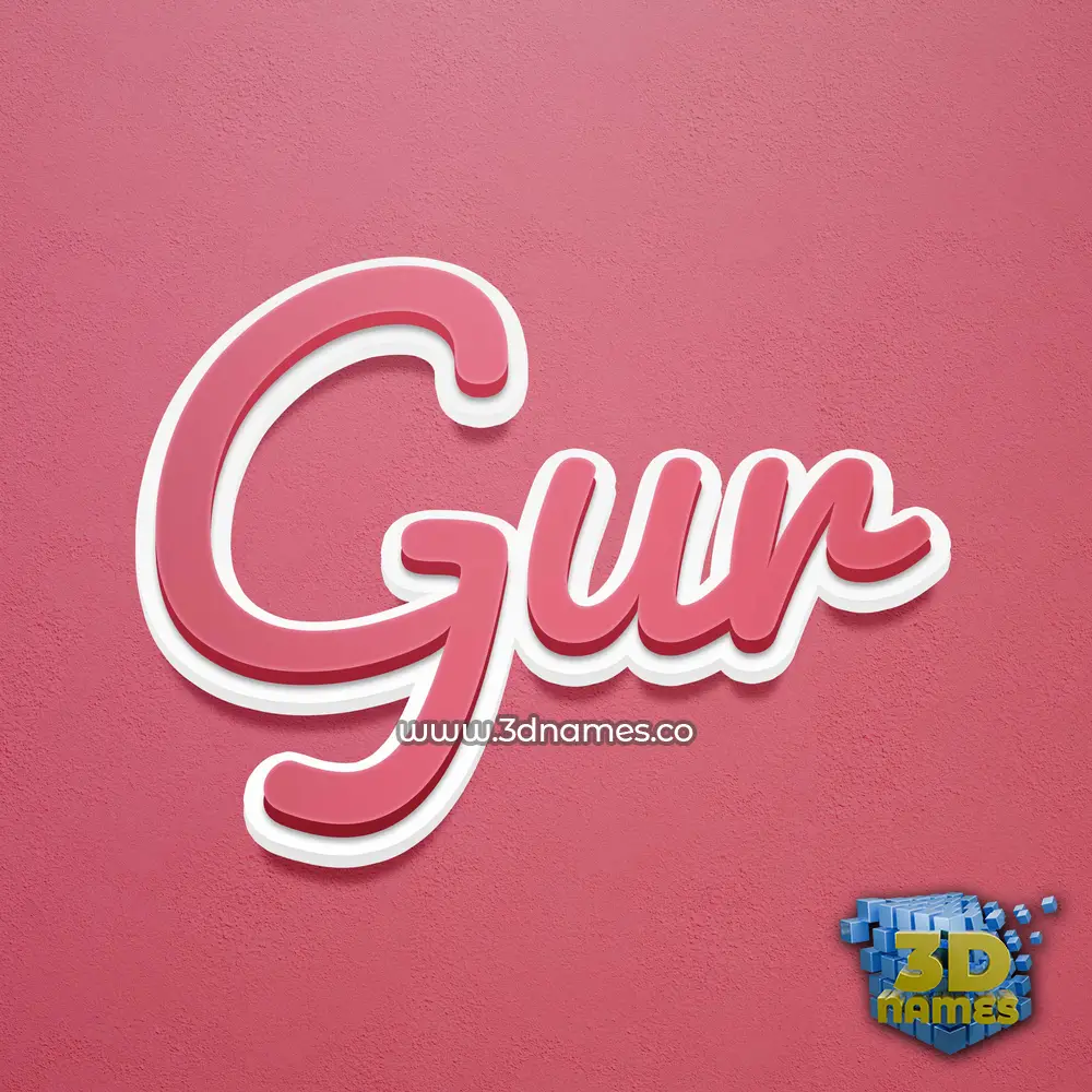 gur in Red Scribble style - 3D name wallpaper