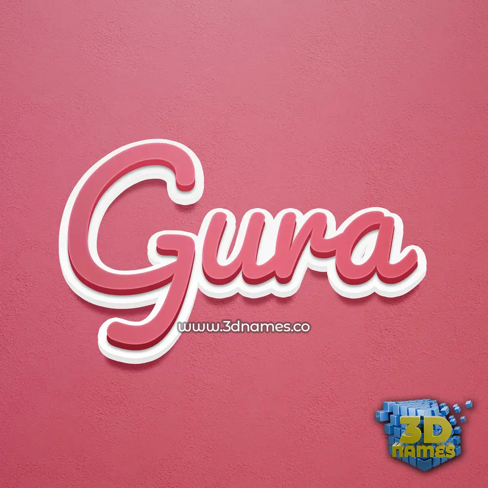 gura in Red Scribble style - 3D name wallpaper