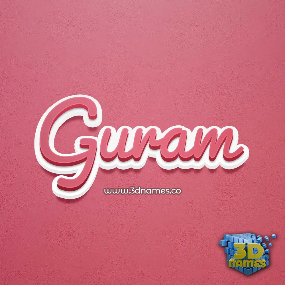 guram in Red Scribble style - 3D name wallpaper