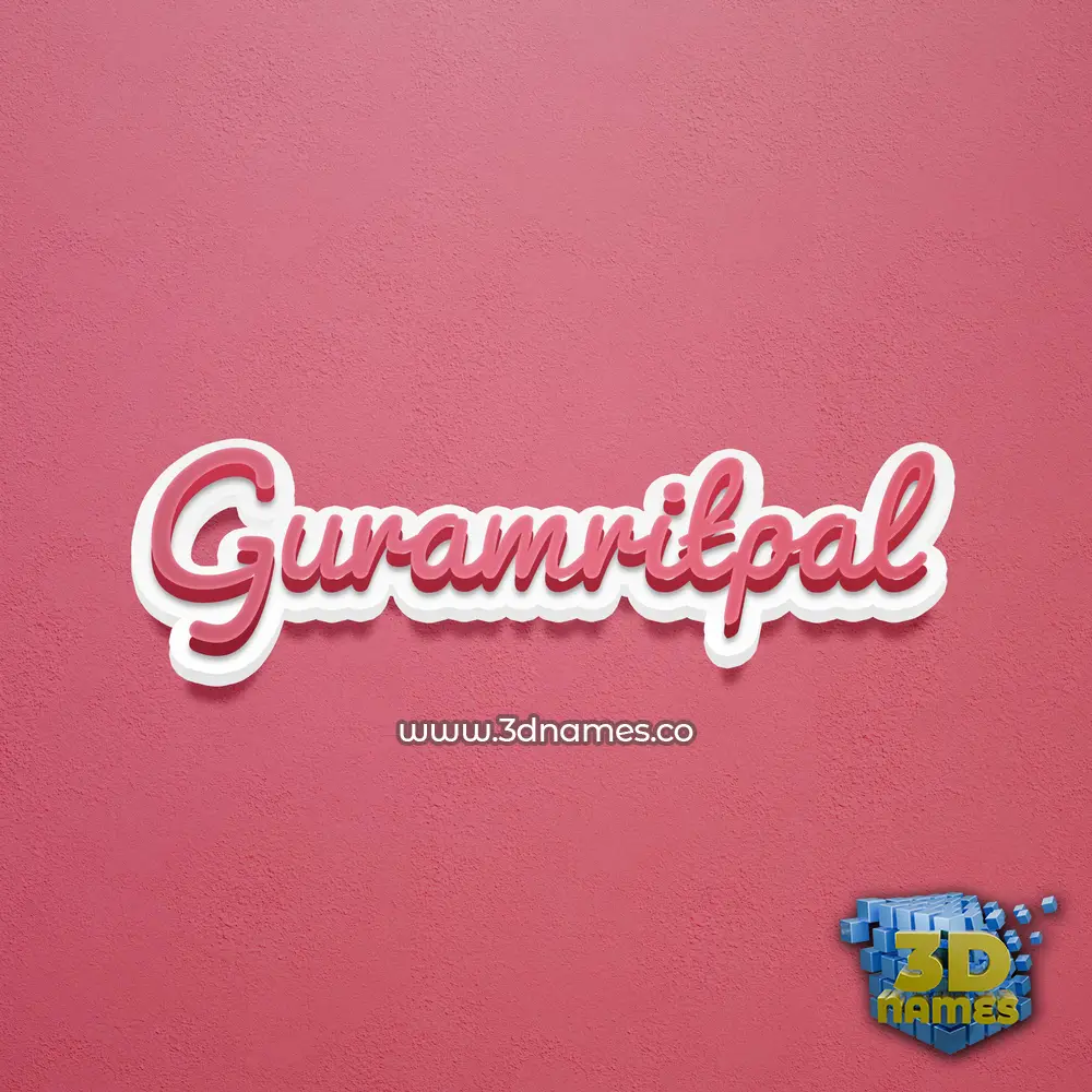 guramritpal in Red Scribble style - 3D name wallpaper