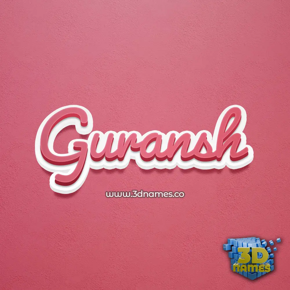 guransh in Red Scribble style - 3D name wallpaper