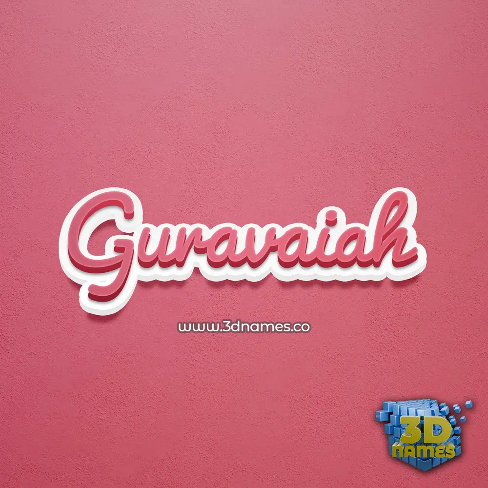 guravaiah in Red Scribble style - 3D name wallpaper