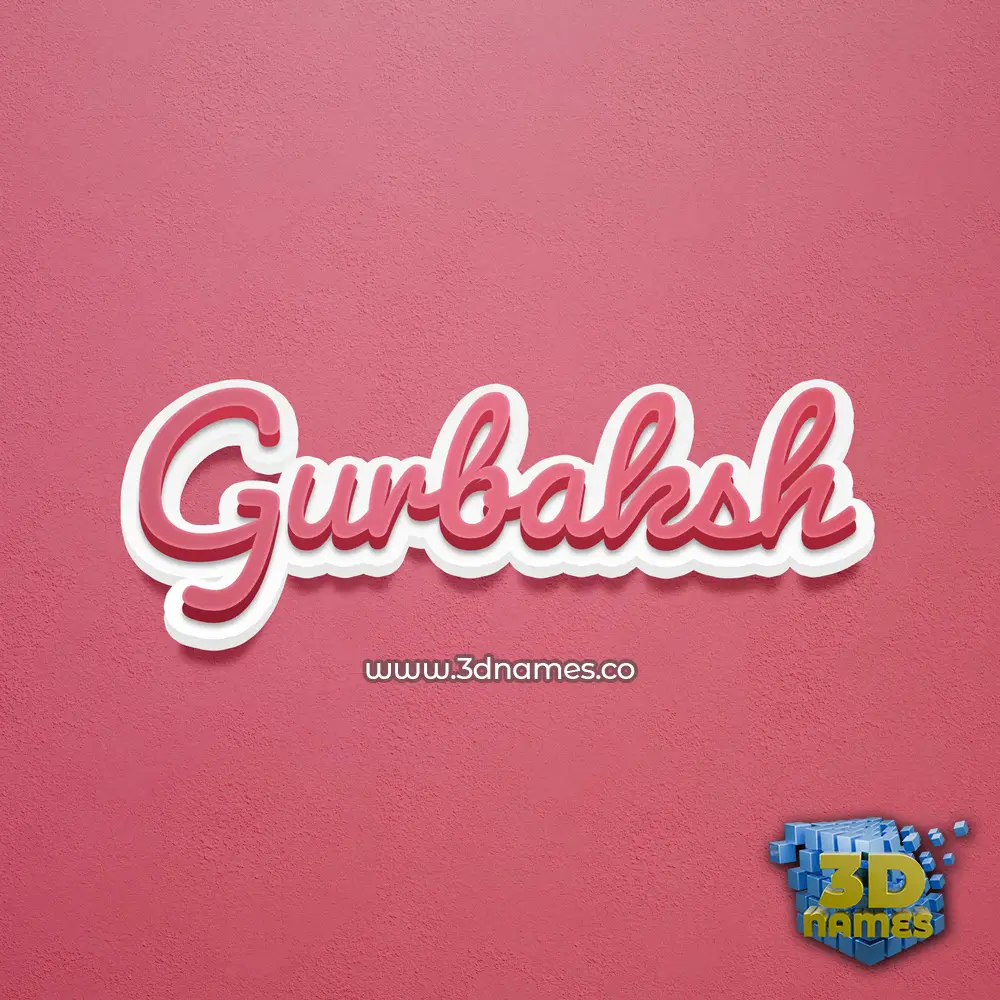 gurbaksh in Red Scribble style - 3D name wallpaper