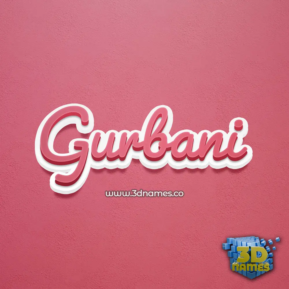gurbani in Red Scribble style - 3D name wallpaper