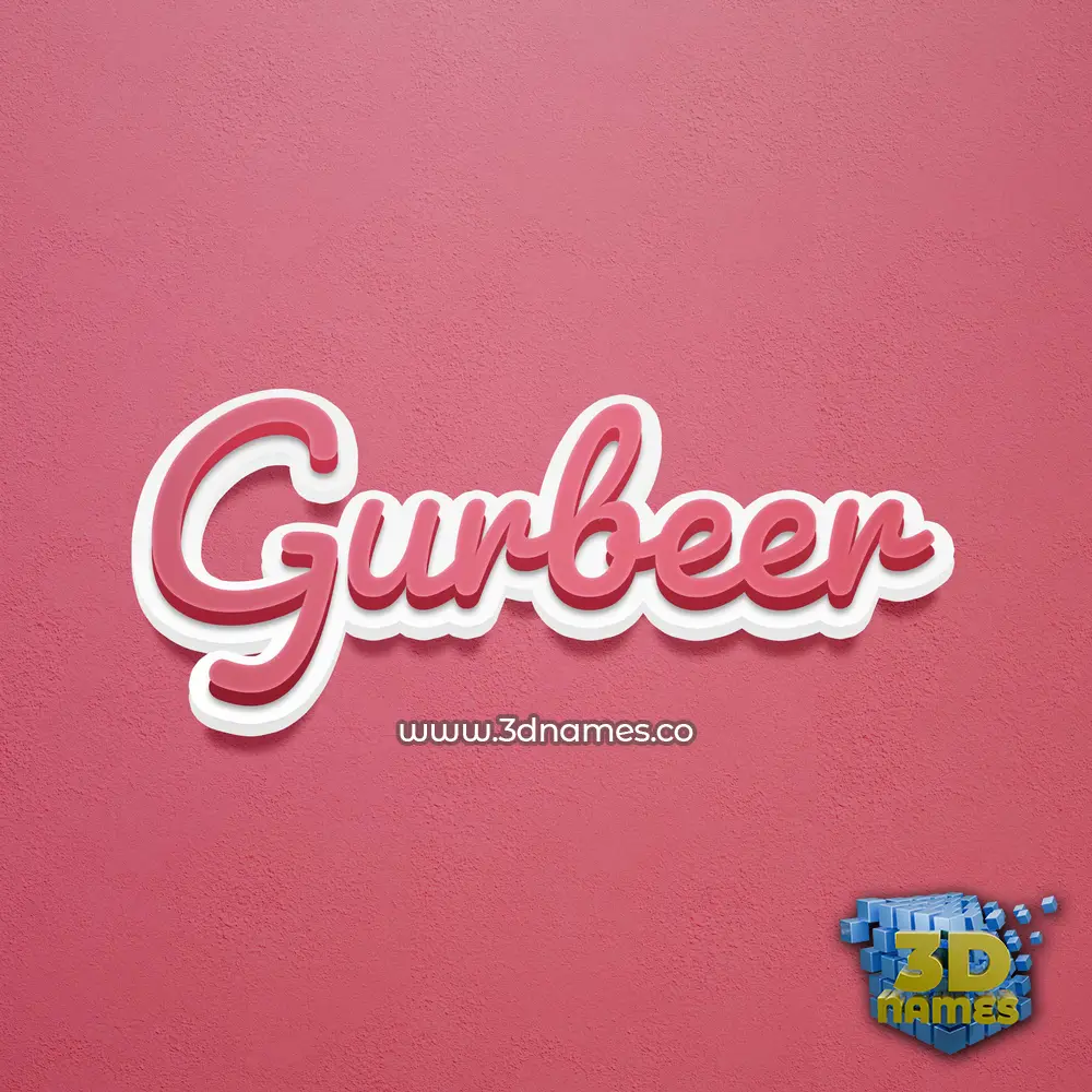 gurbeer in Red Scribble style - 3D name wallpaper