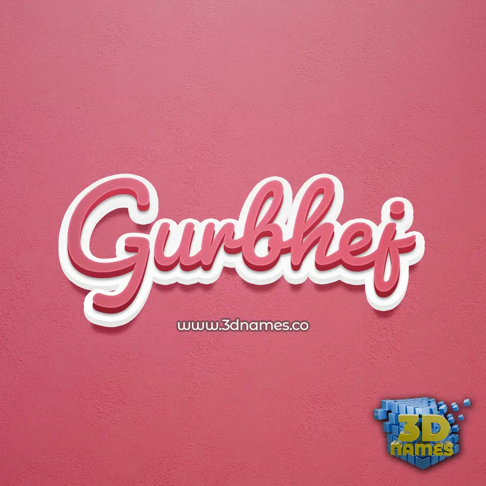 gurbhej in Red Scribble style - 3D name wallpaper
