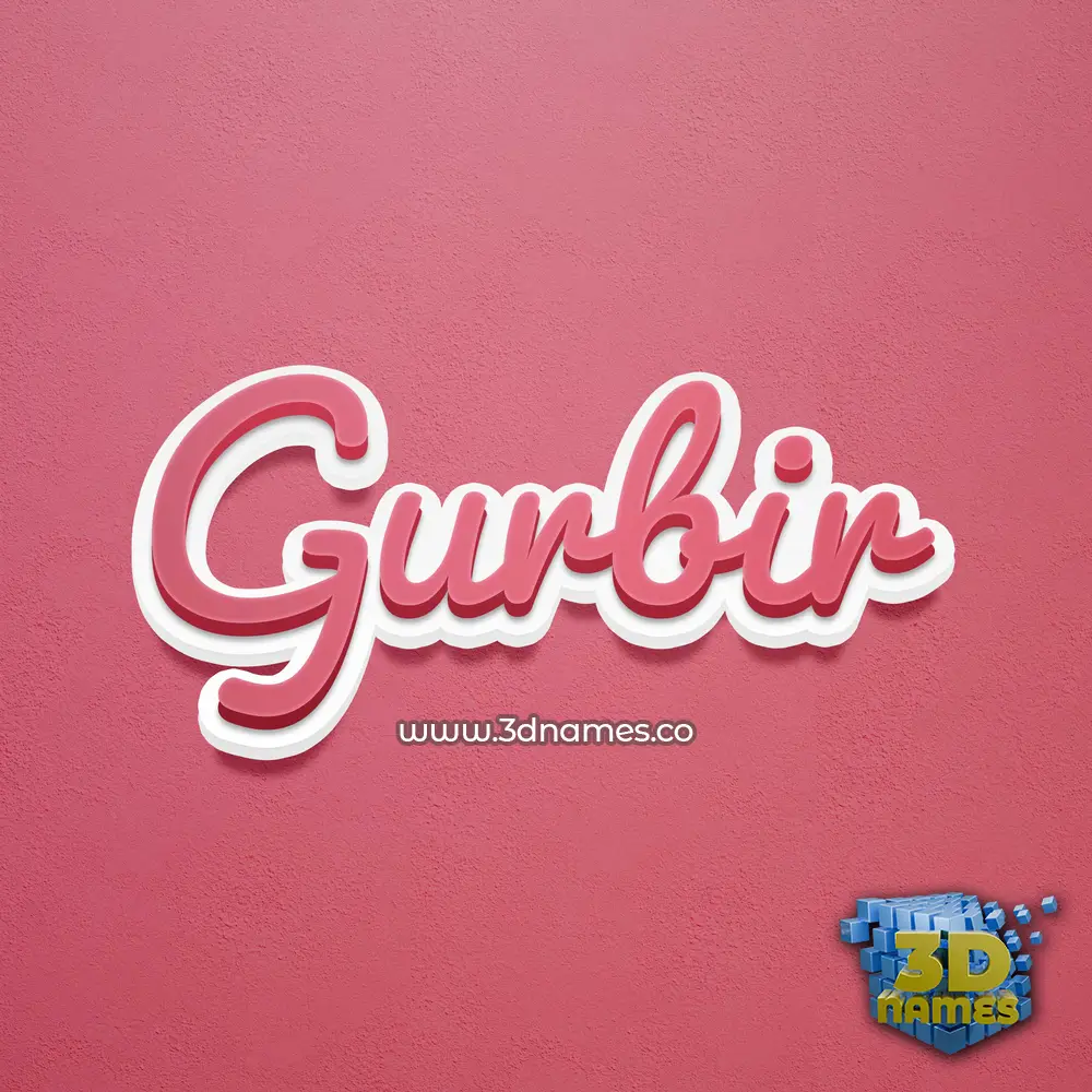 gurbir in Red Scribble style - 3D name wallpaper