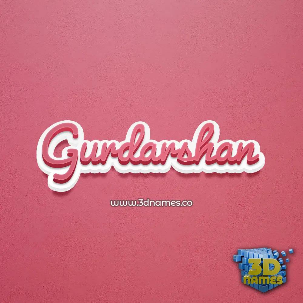 gurdarshan in Red Scribble style - 3D name wallpaper