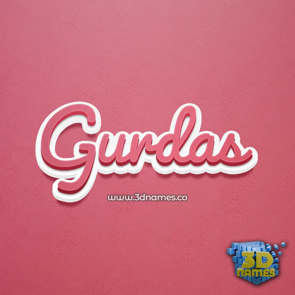 gurdas in Red Scribble style - 3D name wallpaper