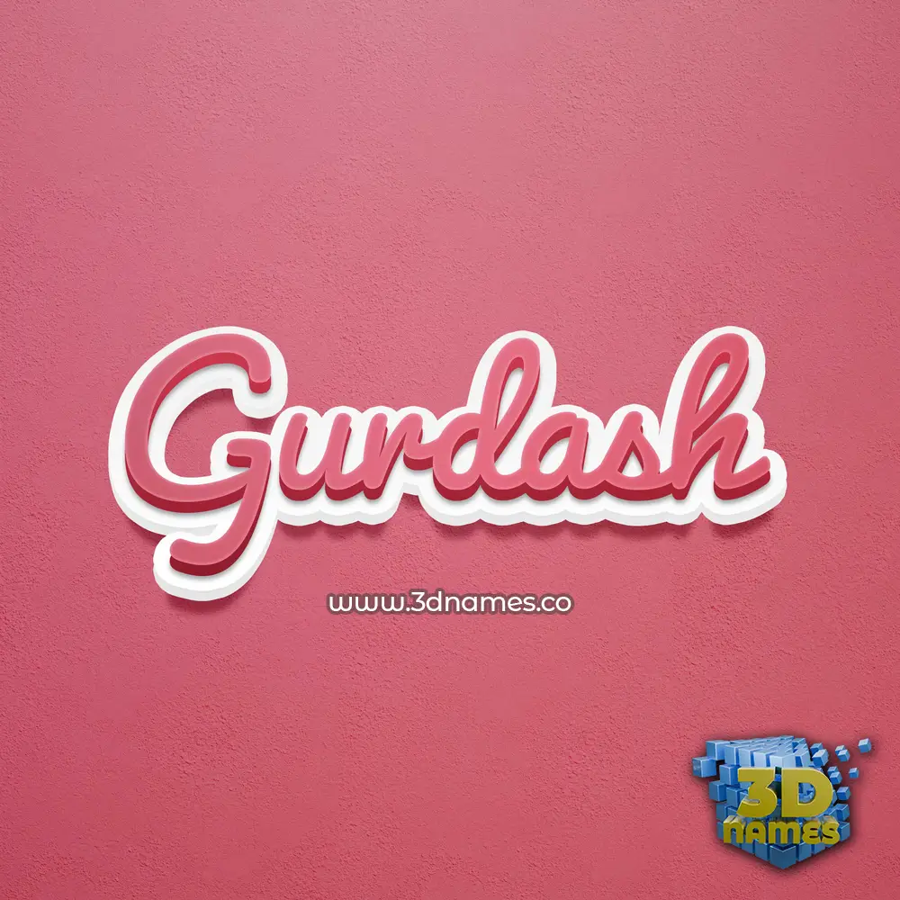 gurdash in Red Scribble style - 3D name wallpaper