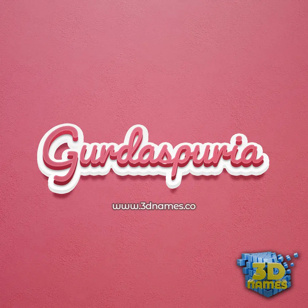 gurdaspuria in Red Scribble style - 3D name wallpaper