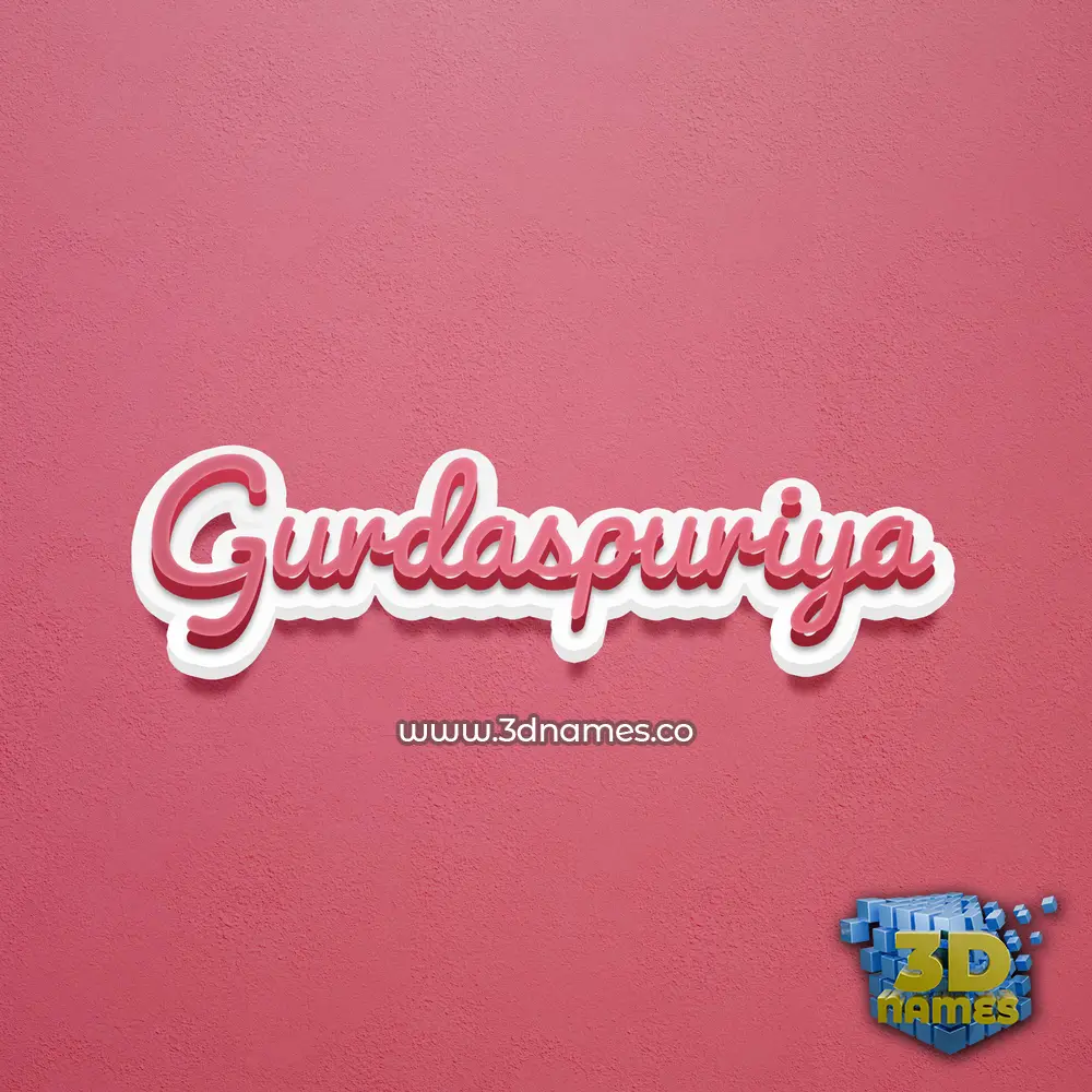 gurdaspuriya in Red Scribble style - 3D name wallpaper