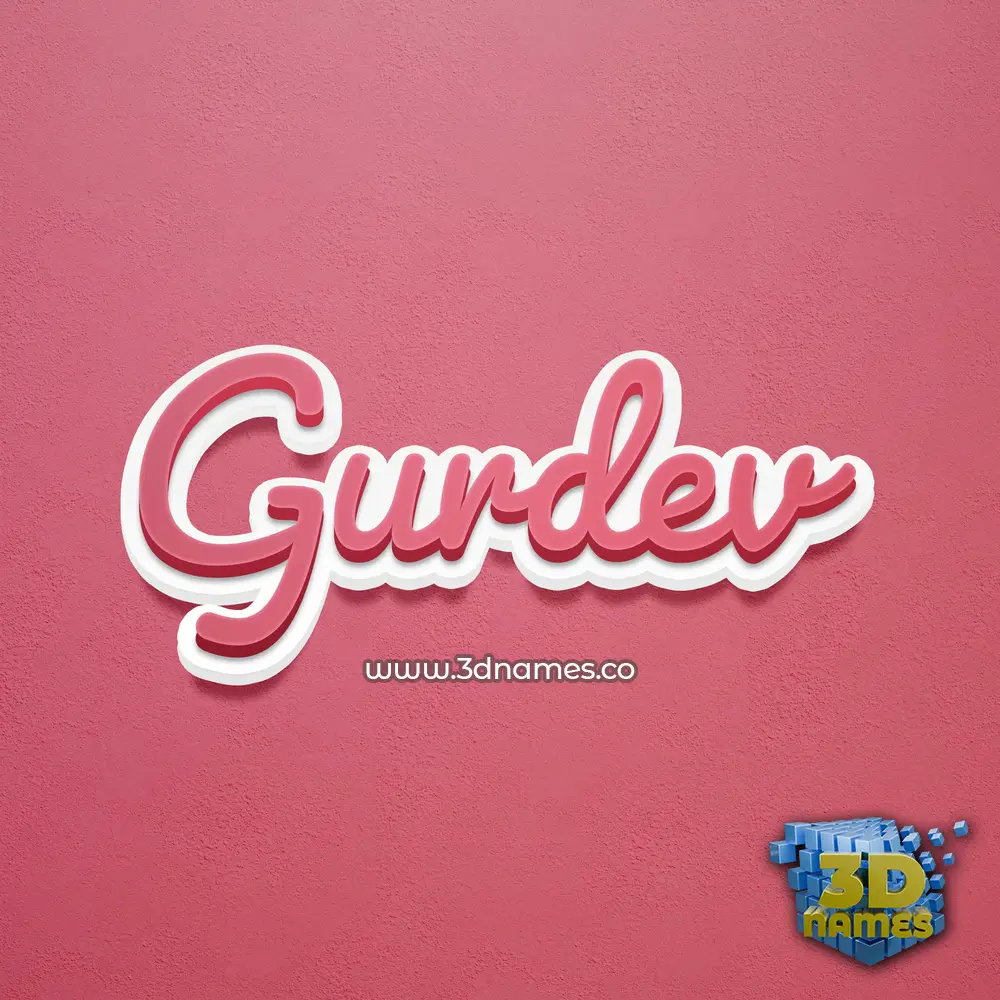 gurdev in Red Scribble style - 3D name wallpaper