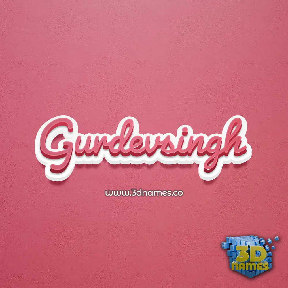 gurdevsingh in Red Scribble style - 3D name wallpaper