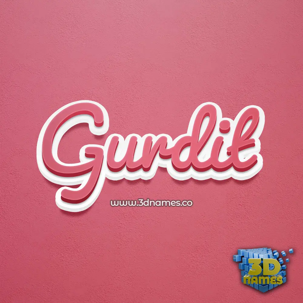 gurdit in Red Scribble style - 3D name wallpaper