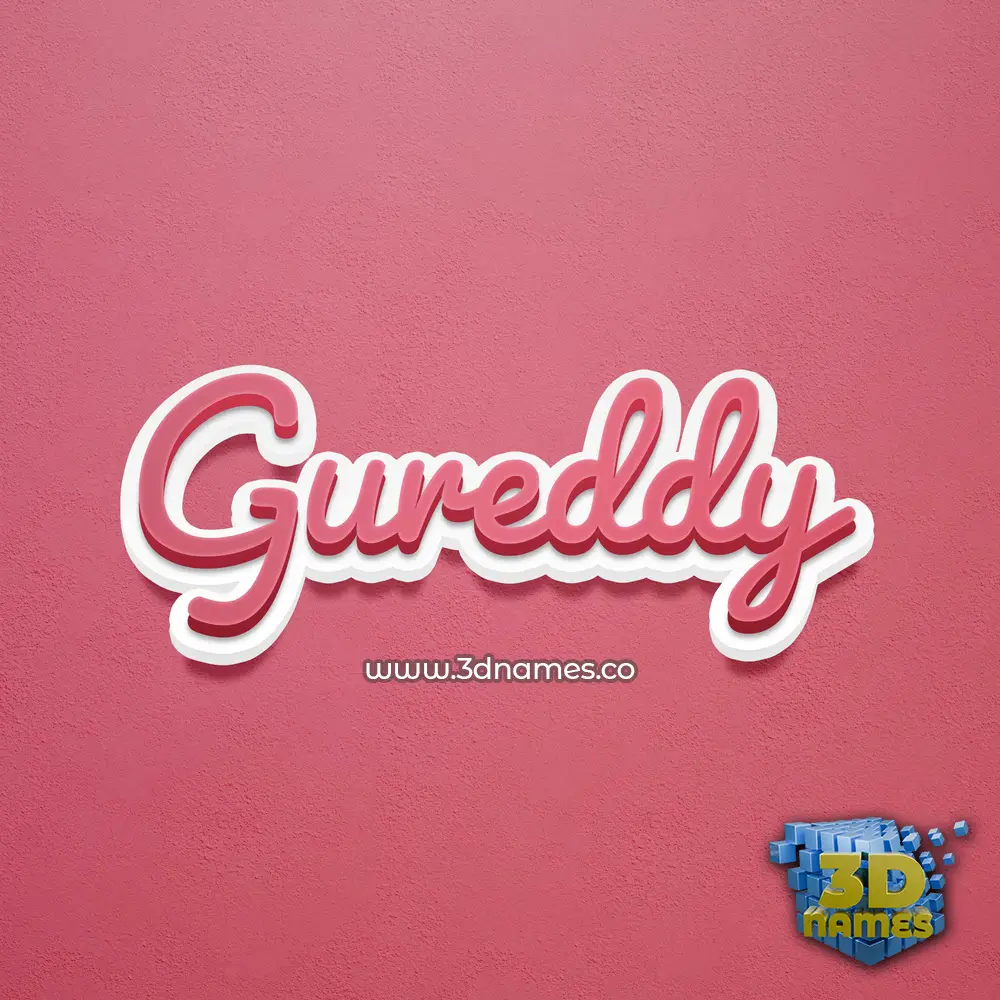 gureddy in Red Scribble style - 3D name wallpaper