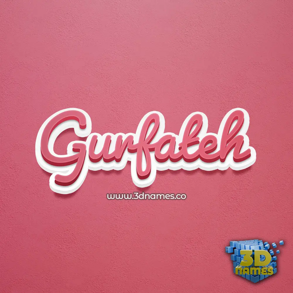 gurfateh in Red Scribble style - 3D name wallpaper
