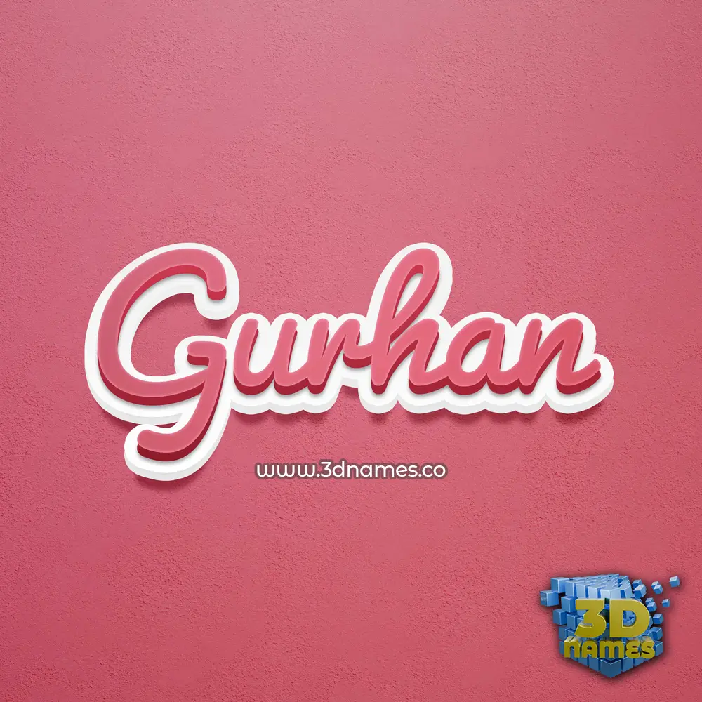 gurhan in Red Scribble style - 3D name wallpaper
