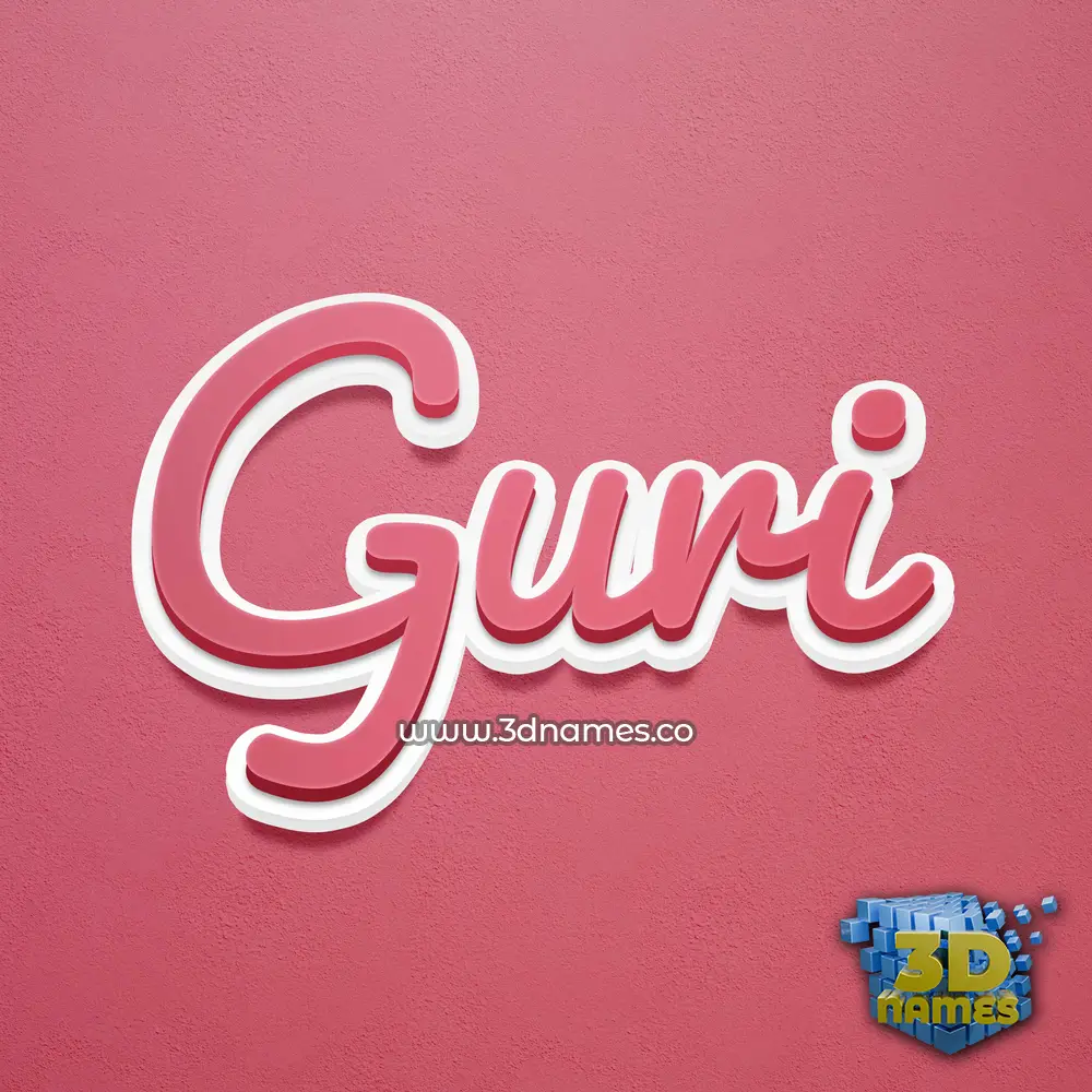 guri in Red Scribble style - 3D name wallpaper