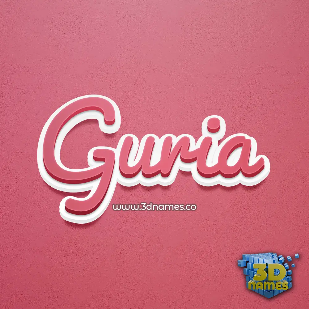 guria in Red Scribble style - 3D name wallpaper