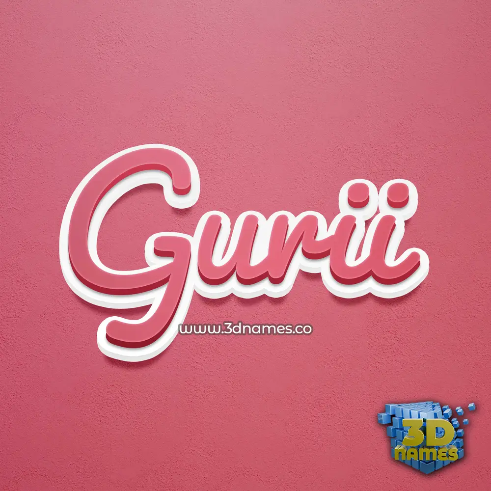 gurii in Red Scribble style - 3D name wallpaper