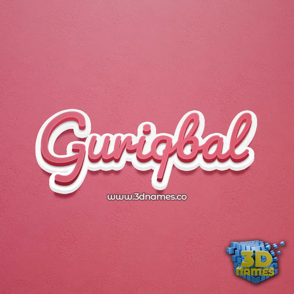 guriqbal in Red Scribble style - 3D name wallpaper