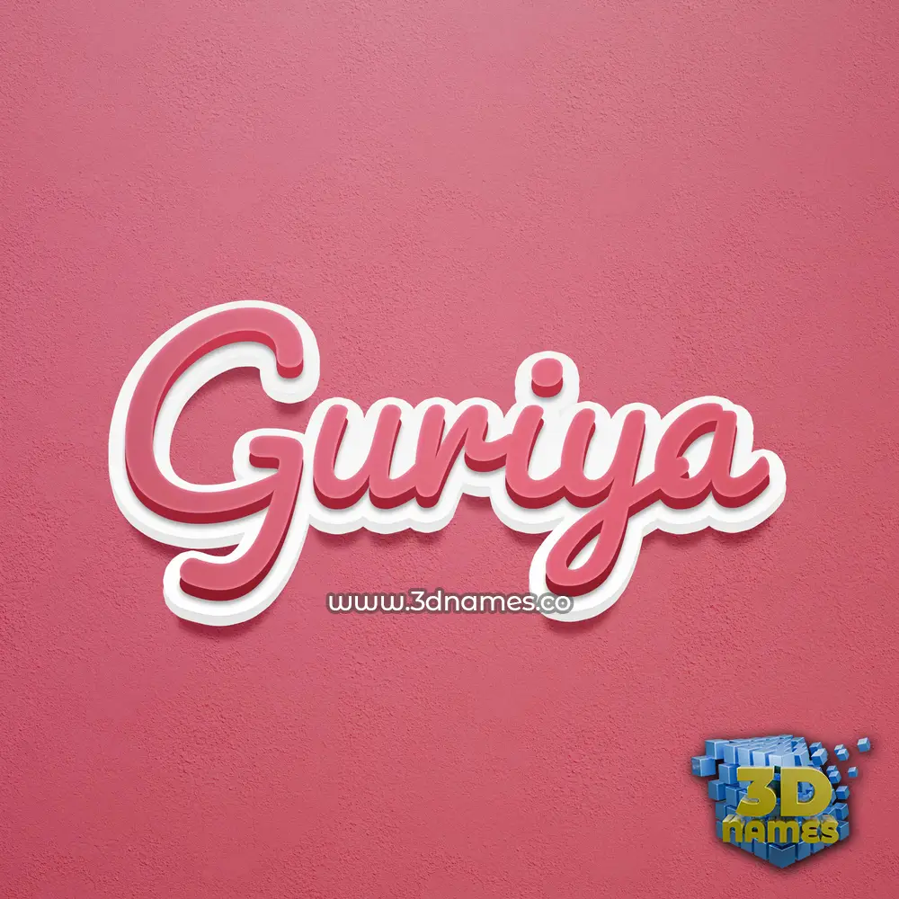 guriya in Red Scribble style - 3D name wallpaper