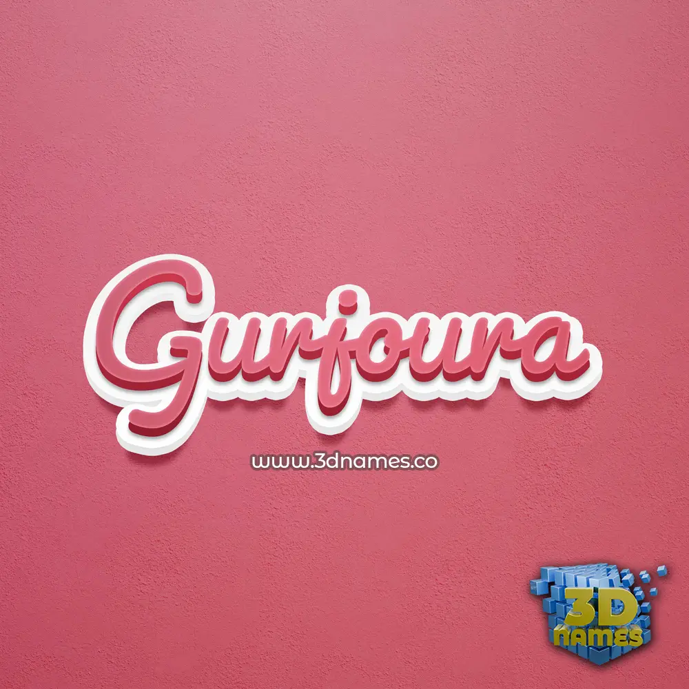 gurjoura in Red Scribble style - 3D name wallpaper