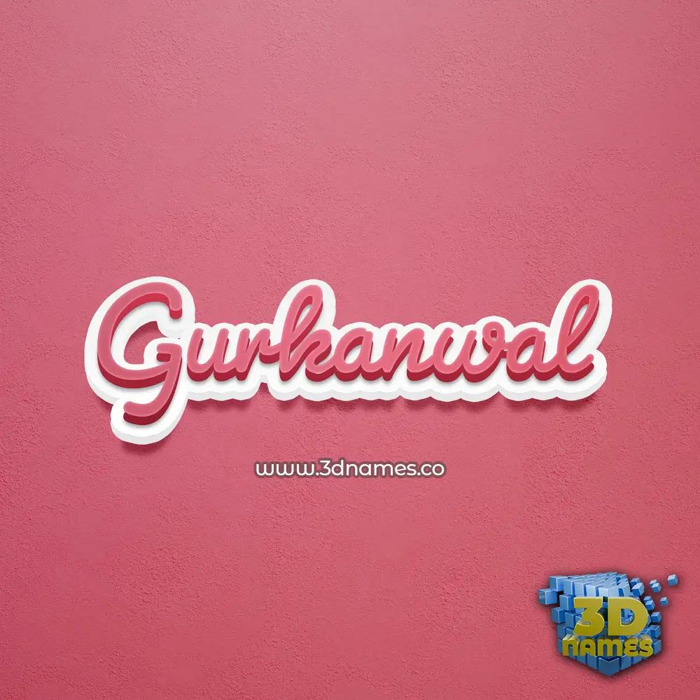 gurkanwal in Red Scribble style - 3D name wallpaper