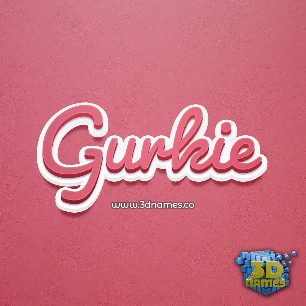 gurkie in Red Scribble style - 3D name wallpaper