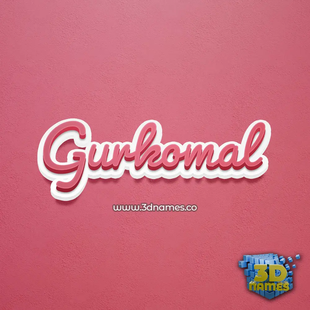 gurkomal in Red Scribble style - 3D name wallpaper