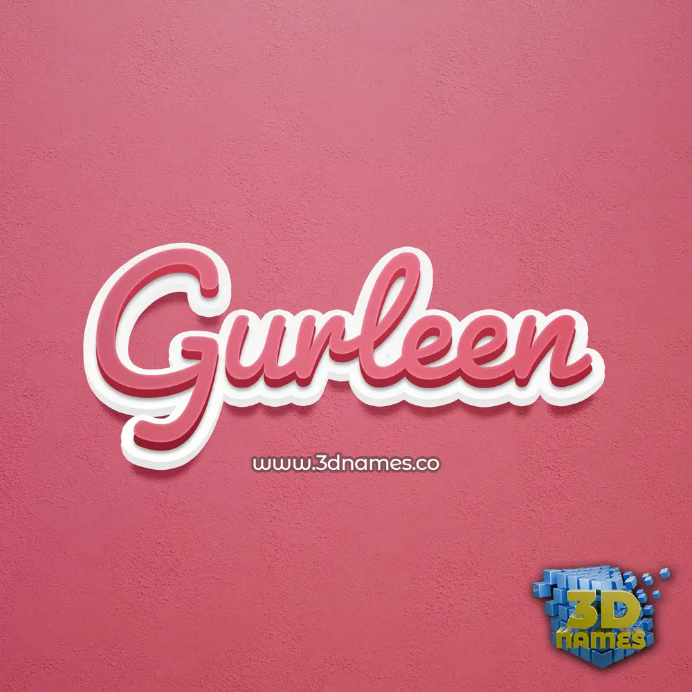 gurleen in Red Scribble style - 3D name wallpaper