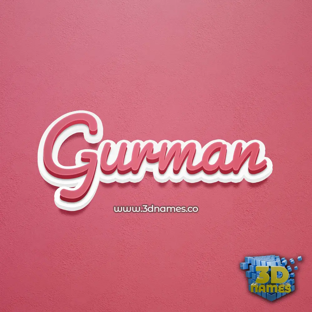 gurman in Red Scribble style - 3D name wallpaper