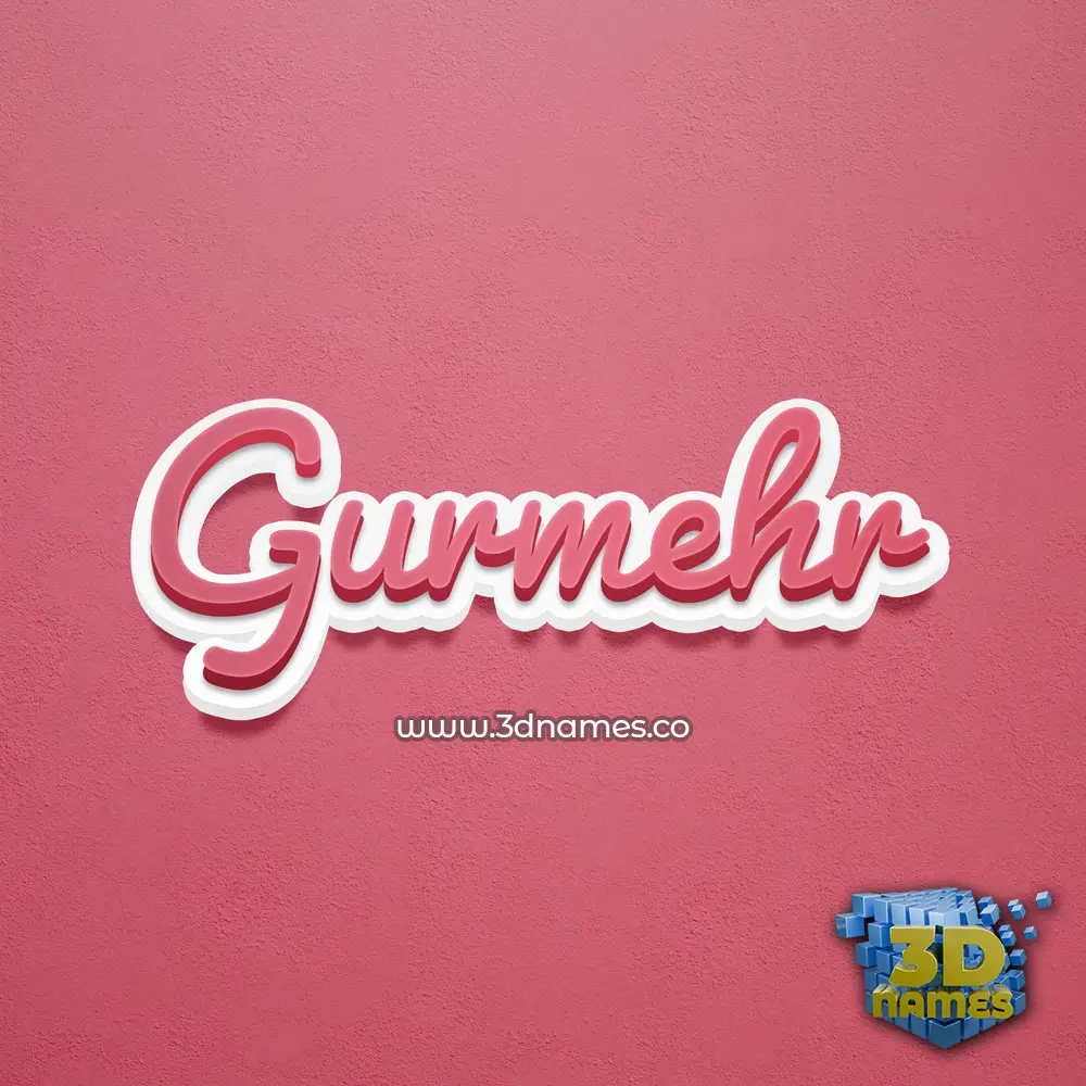 gurmehr in Red Scribble style - 3D name wallpaper