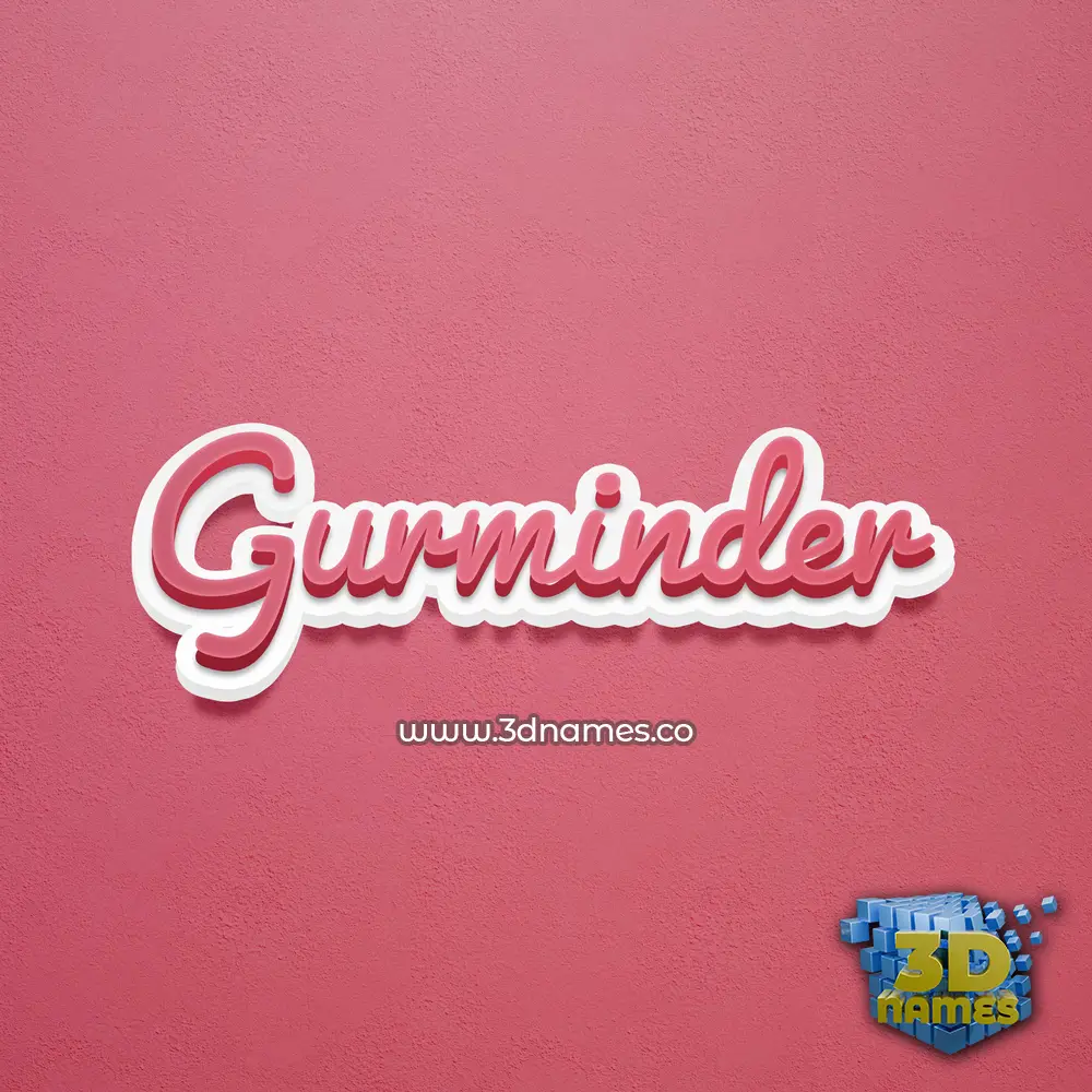 gurminder in Red Scribble style - 3D name wallpaper