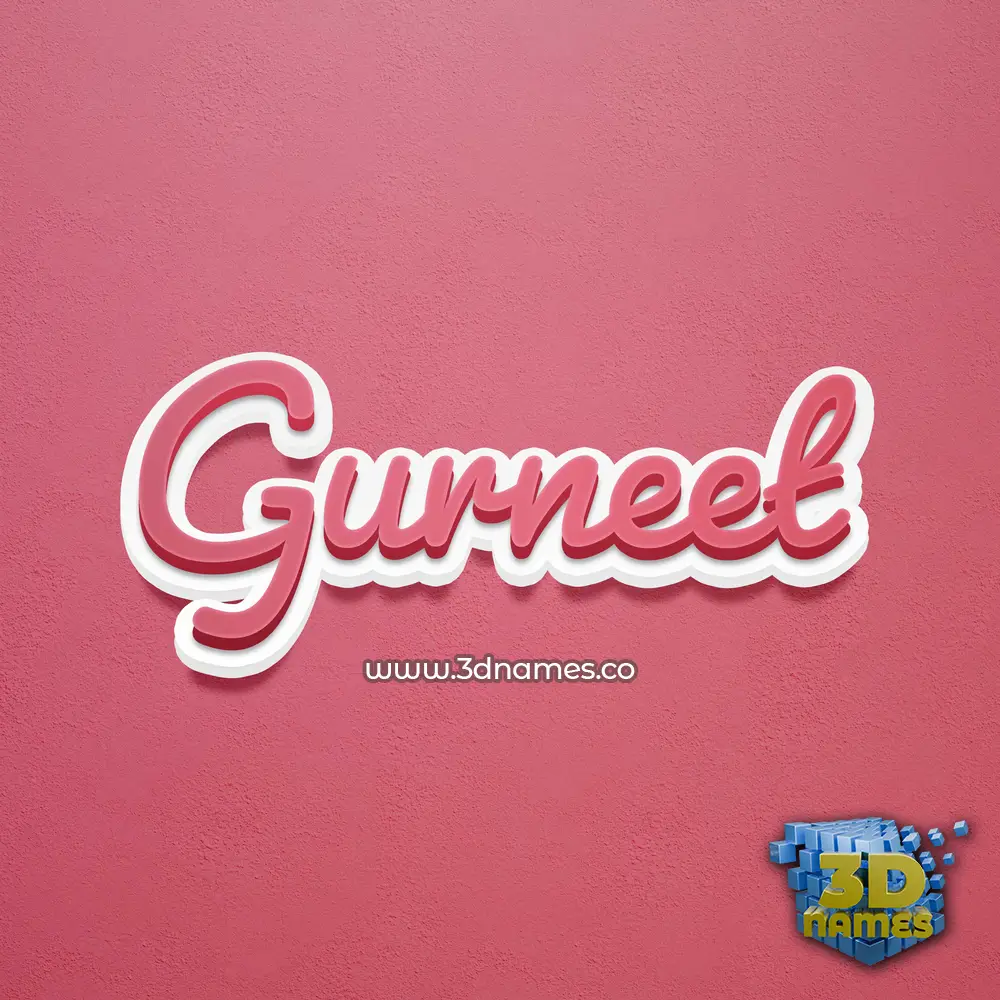 gurneet in Red Scribble style - 3D name wallpaper