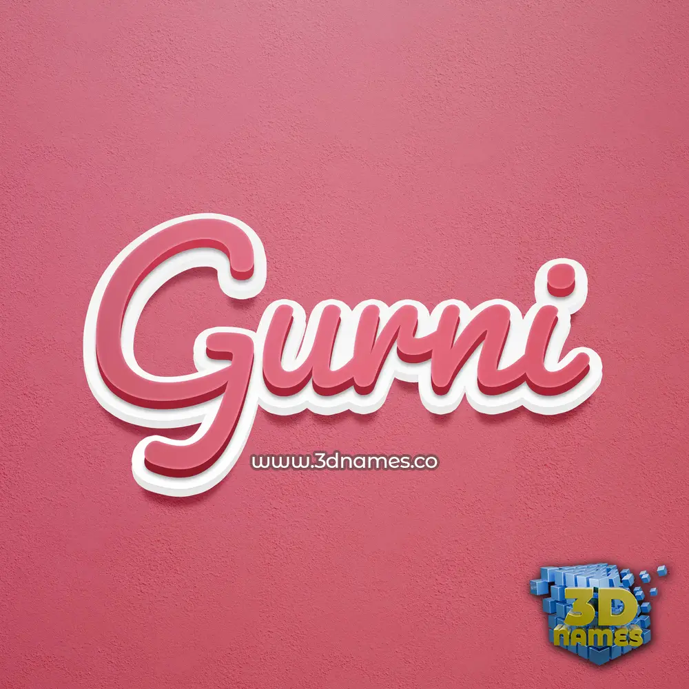 gurni in Red Scribble style - 3D name wallpaper