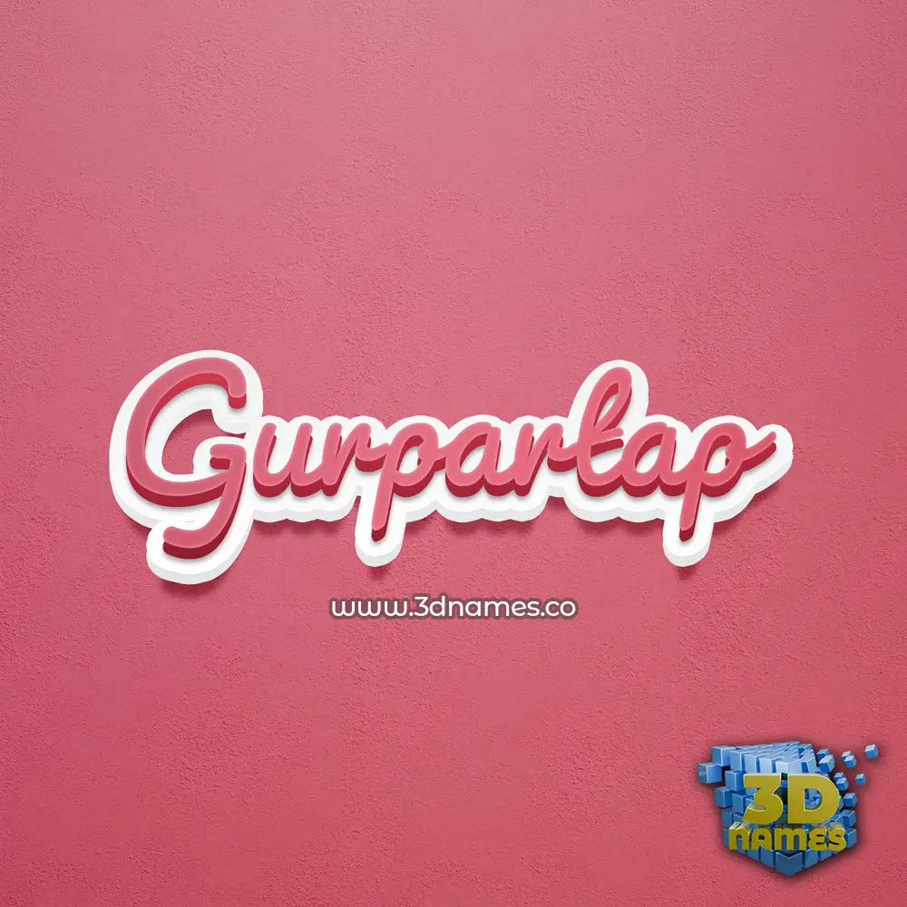 gurpartap in Red Scribble style - 3D name wallpaper