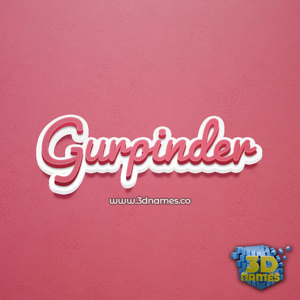 gurpinder in Red Scribble style - 3D name wallpaper