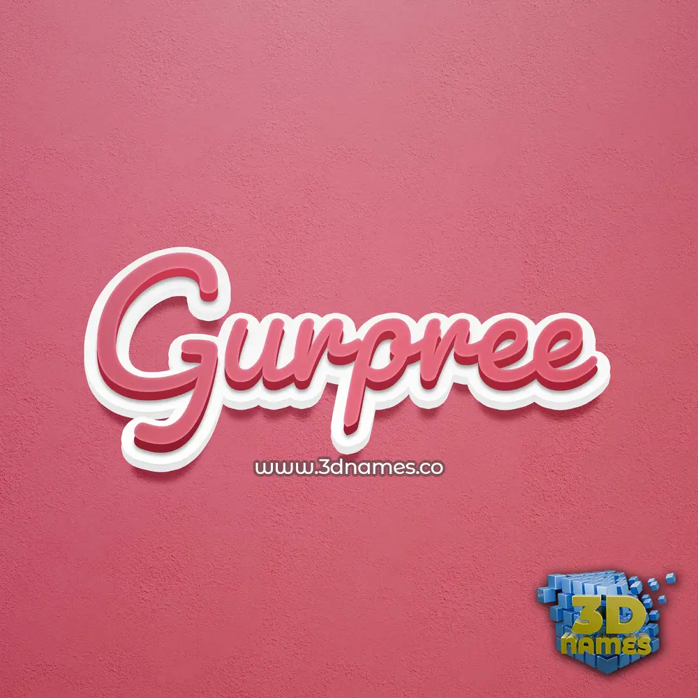 gurpree in Red Scribble style - 3D name wallpaper