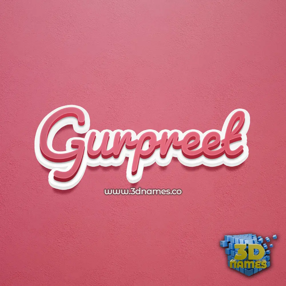 gurpreet in Red Scribble style - 3D name wallpaper