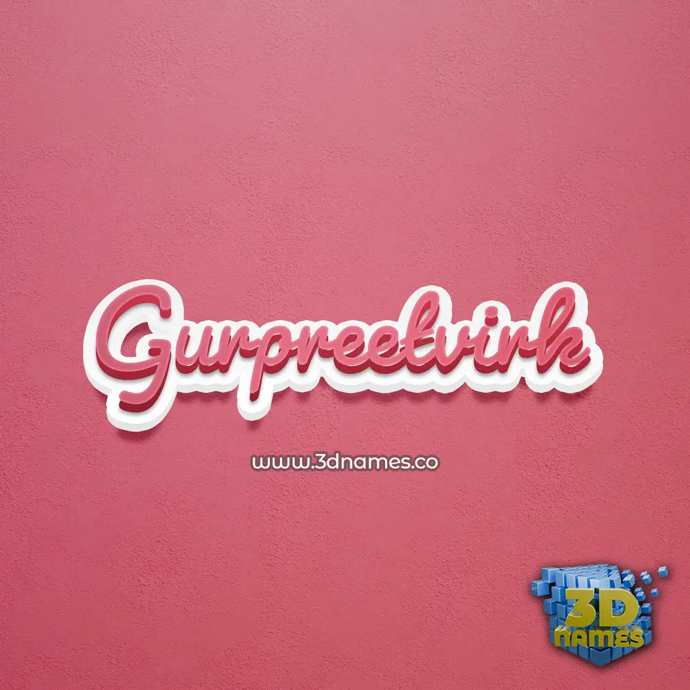 gurpreetvirk in Red Scribble style - 3D name wallpaper